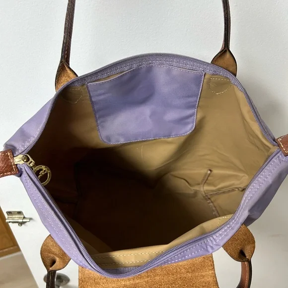 Longchamp Purple Tote with Brown Accents - Picture 4 of 14